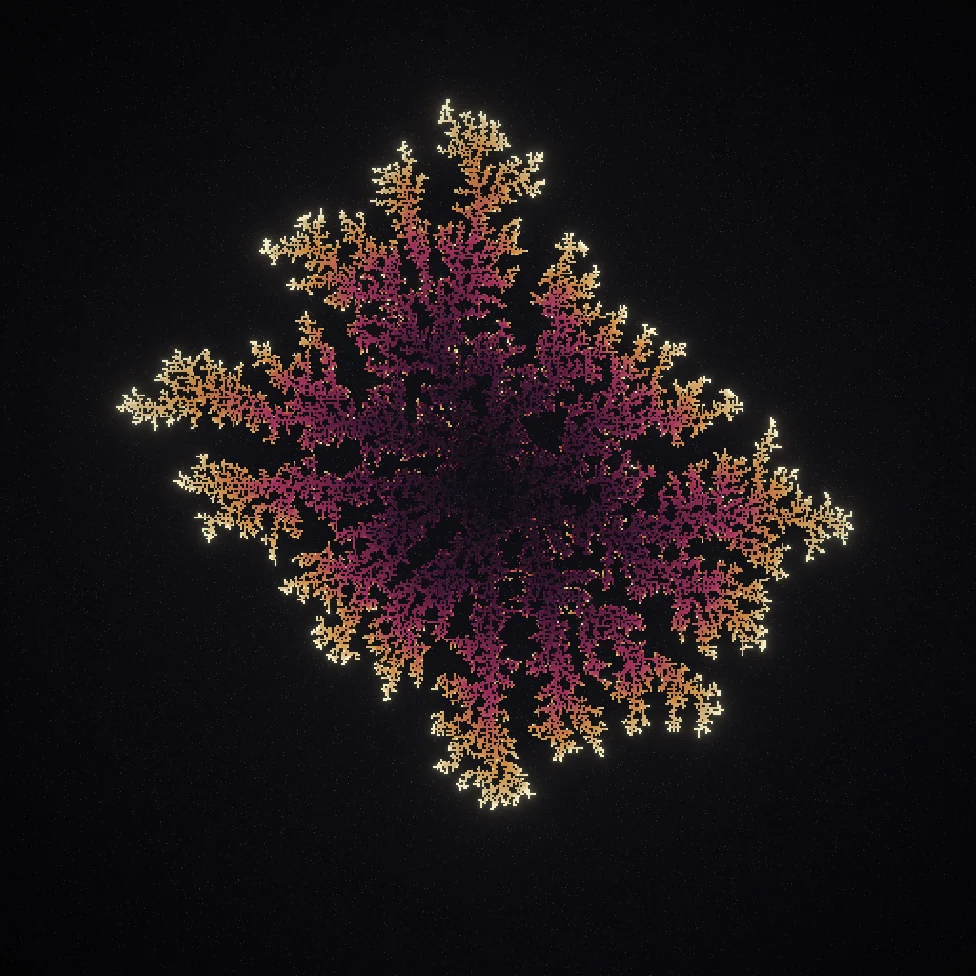 copper — an electrodeposit thickening into moss